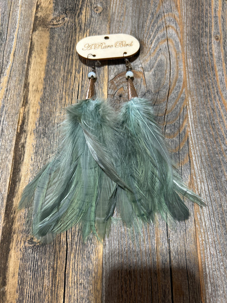 Handcrafted Sage Feather Earring
