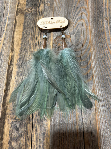 Handcrafted Sage Feather Earring