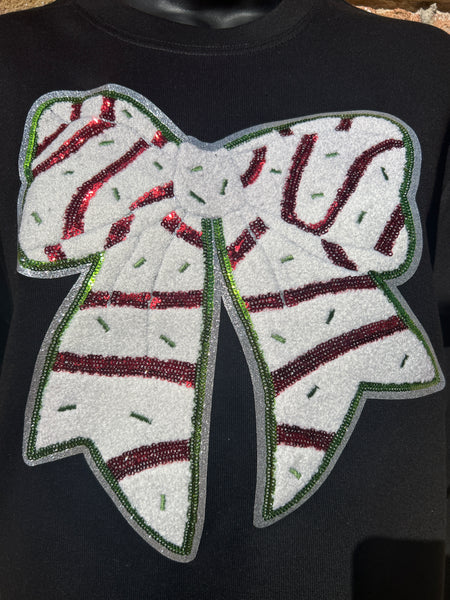 CANDY CANE BOW SWEATSHIRT
