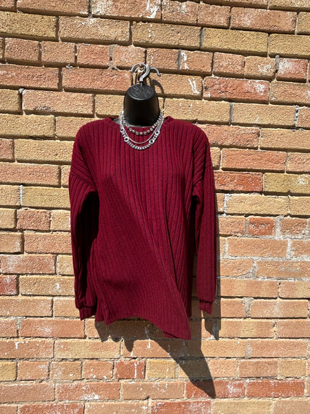 Soft Ribbed Long Sleeve Tops- 4 Colors