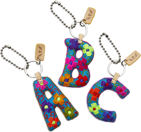 FELT ALPHABET CHARMS, MULT COLORS