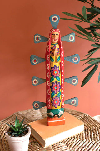 Painted Wooden Virgin Guadalupe