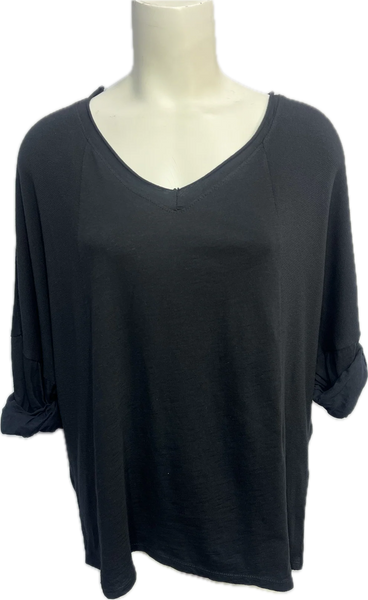 Two Toned V-neck Cotton Top
