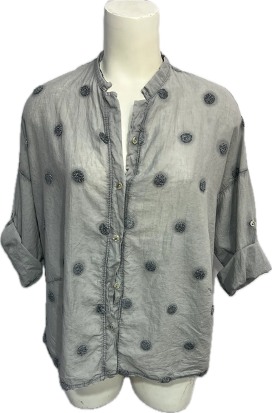 Button Up Cotton Dot Top