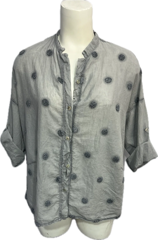 Button Up Cotton Dot Top