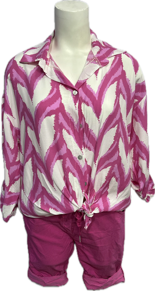 Love Print Button Top