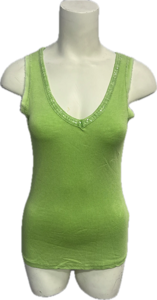 Sequin V-Neck Tank Tops