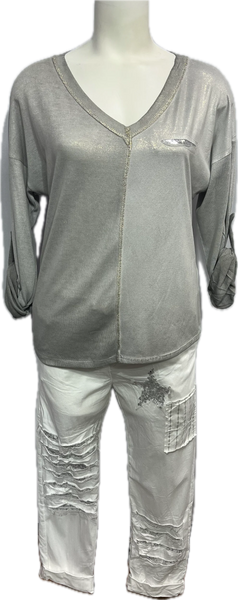 Sequin Star Stretch Pants