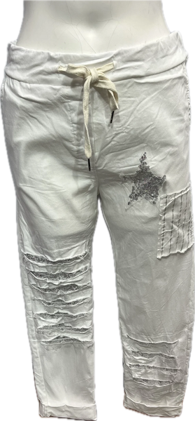 Sequin Star Stretch Pants