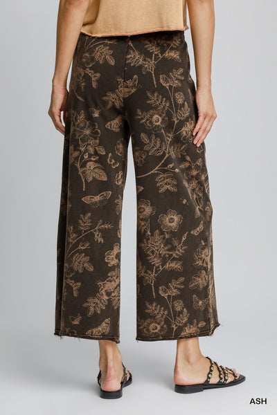 French Terry Floral Print Pants