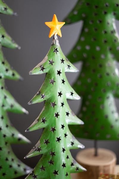 Recycled Metal Christmas Trees -Trio