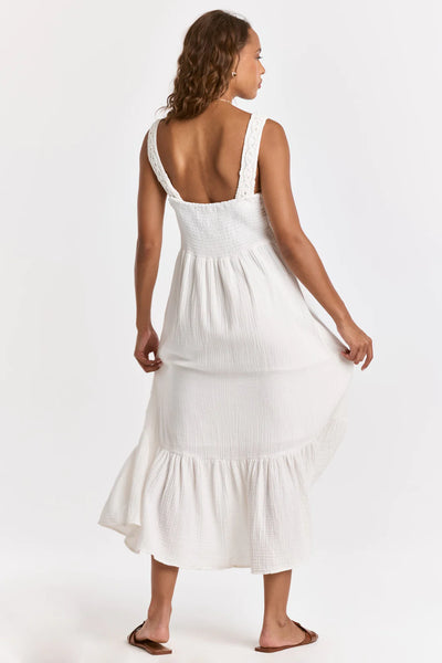 CHASITY EMBROIDERY TANK DRESS WHITE