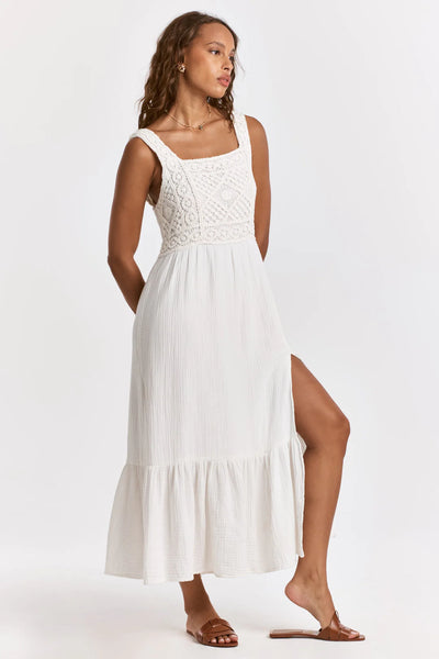 CHASITY EMBROIDERY TANK DRESS WHITE