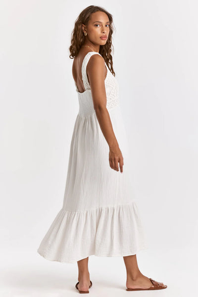 CHASITY EMBROIDERY TANK DRESS WHITE