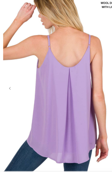 Woven Dobby Pleated Spaghetti Cami