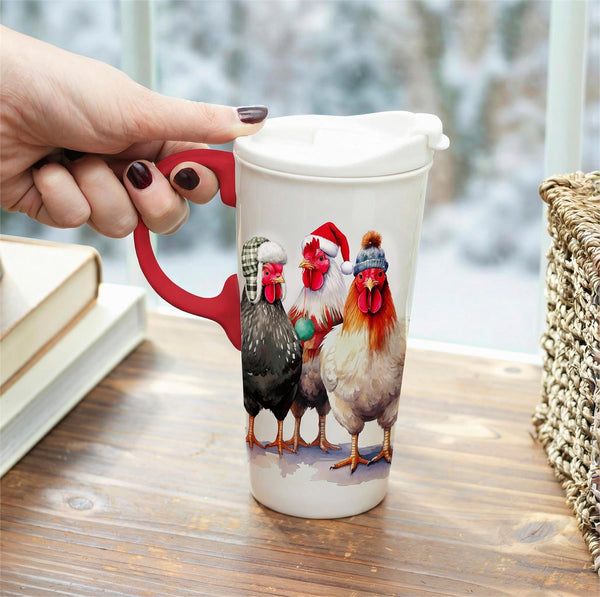 HOLIDAY HOMESTEAD CHRISTMAS CHICKEN TRAVEL CUP