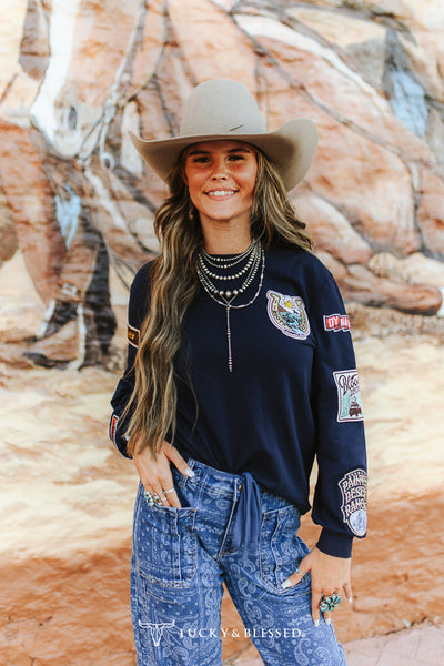 Navy Western Patch Sweatshirt