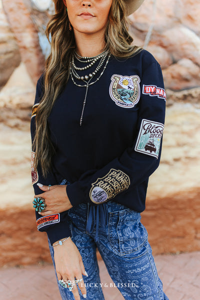 Navy Western Patch Sweatshirt