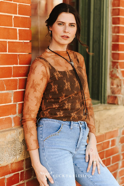 Lace Long Sleeve Stretch Top