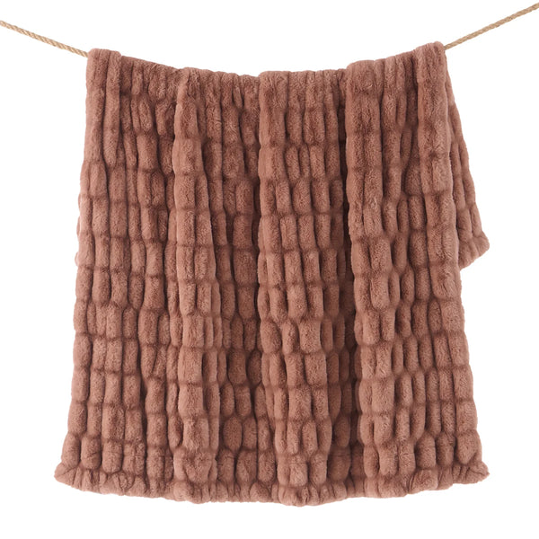 Ruched Rabbit Double-Sided Throw (Mult Styles)