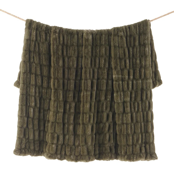 Ruched Rabbit Double-Sided Throw (Mult Styles)