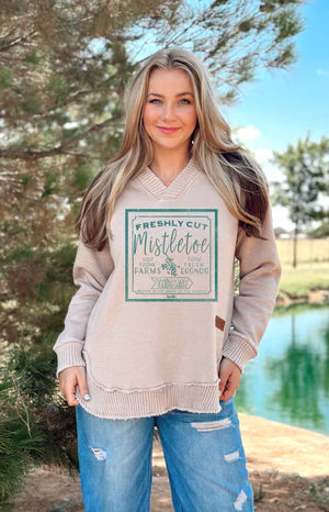 Mistletoe Taupe Sweatshirt