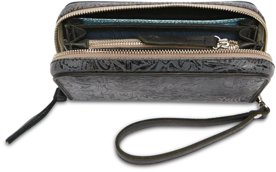 STEELY WRISTLET WALLET