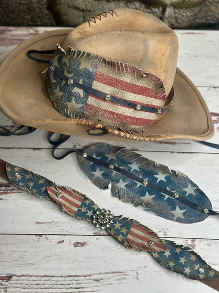 Large Feather Flag Hatband (2 Styles)