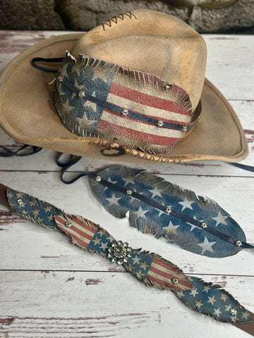 Large Feather Flag Hatband (2 Styles)