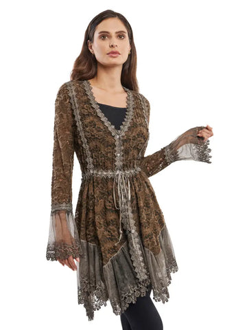 Stevie Nicks Brown Lace Short Duster