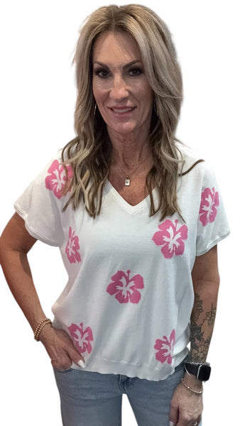 Hibiscus V-Neck Top (2 Colors)