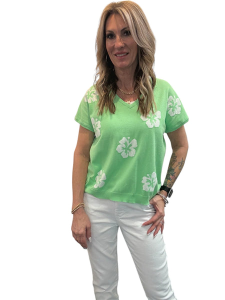 Hibiscus V-Neck Top (2 Colors)