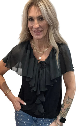 Capelet Ruffle Top