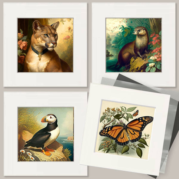 Mowbi - Antique Style Red Fox - Vintage Animal Wall Art Prints – 8″x10″ Artwork for 11″x14″ Frame