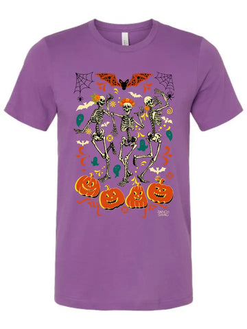 Halloween Dancing Skeletons Graphic T-Shirt