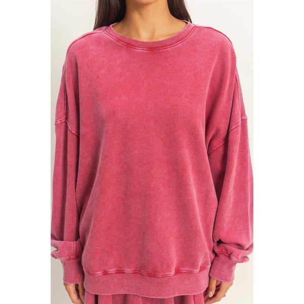 Acid Wash Oversized Sweatshirt