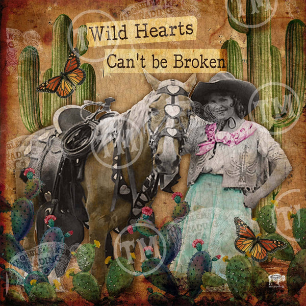 "Wild Hearts Can't Be Broken" - Square Artwork: Extra Small - 10"