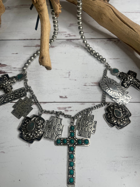 A Rare Bird Shop - Beaded Cross Trinket Necklace