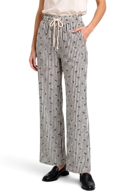 Ribbon Print Stripe – Straight Leg Pants