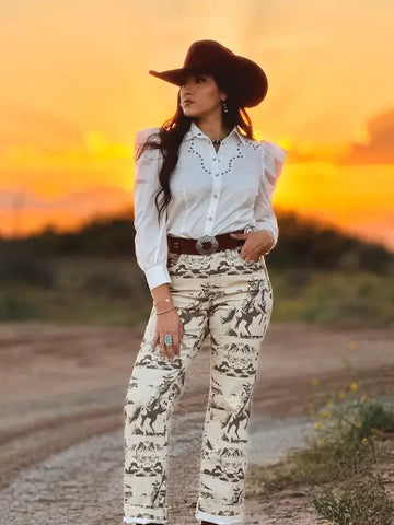 Beige Desert High Rise Trouser Jeans