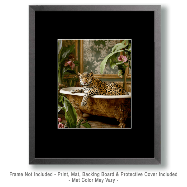 Leopard in Bathtub 8″x10″ Artwork