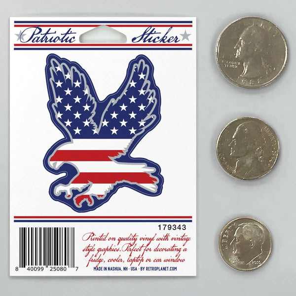 RetroPlanet - American Flag Eagle USA Patriotic Mini Sticker