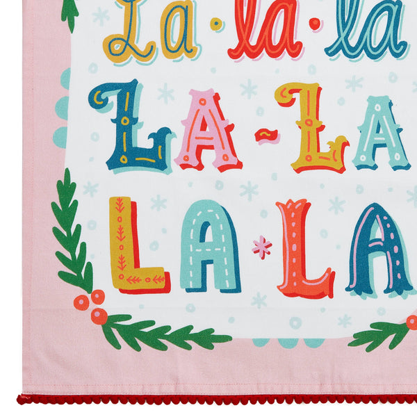 Fa La La La w/Pom Poms Kitchen Towel