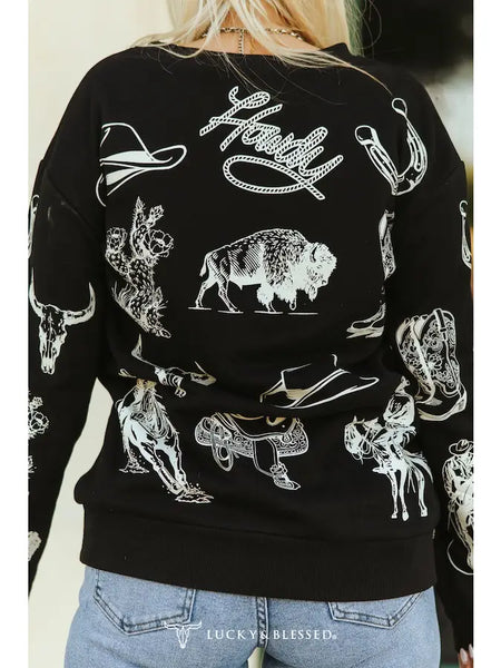 Black Western Sweatshirt
