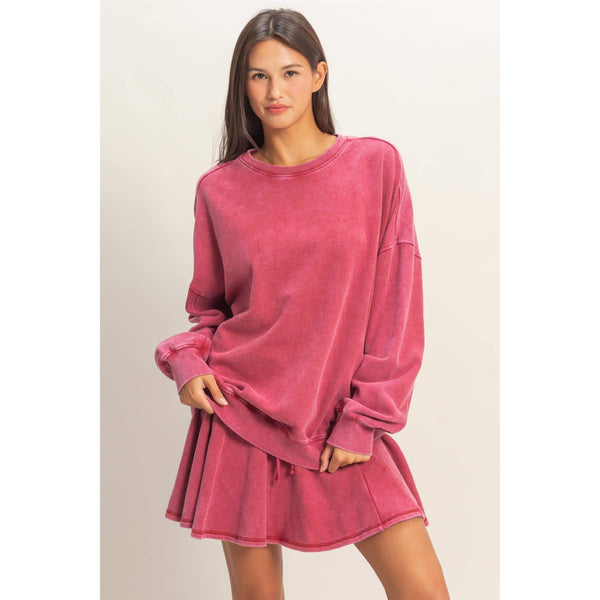 Acid Wash Oversized Sweatshirt