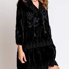 IVEY VELVET FIELD TIERED DRESS