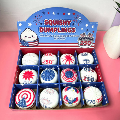 Little Trendy - America 250 USA 250 Squishy Dumpling Fidget Toy White-May differ from the combination shown in the image. Random .