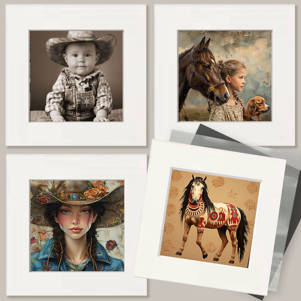 Mowbi - Cowgirl #11 - Wall Art Prints - Western Decor  8"x10" Artwork - 11"x14" Mat