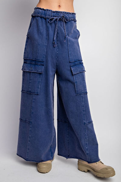 MINERAL WASHED TERRY KNIT CARGO SWEATPANTS (7 Colors)