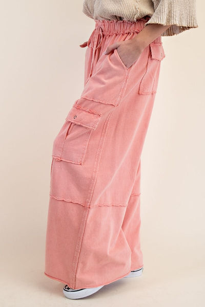 MINERAL WASHED TERRY KNIT CARGO SWEATPANTS (7 Colors)